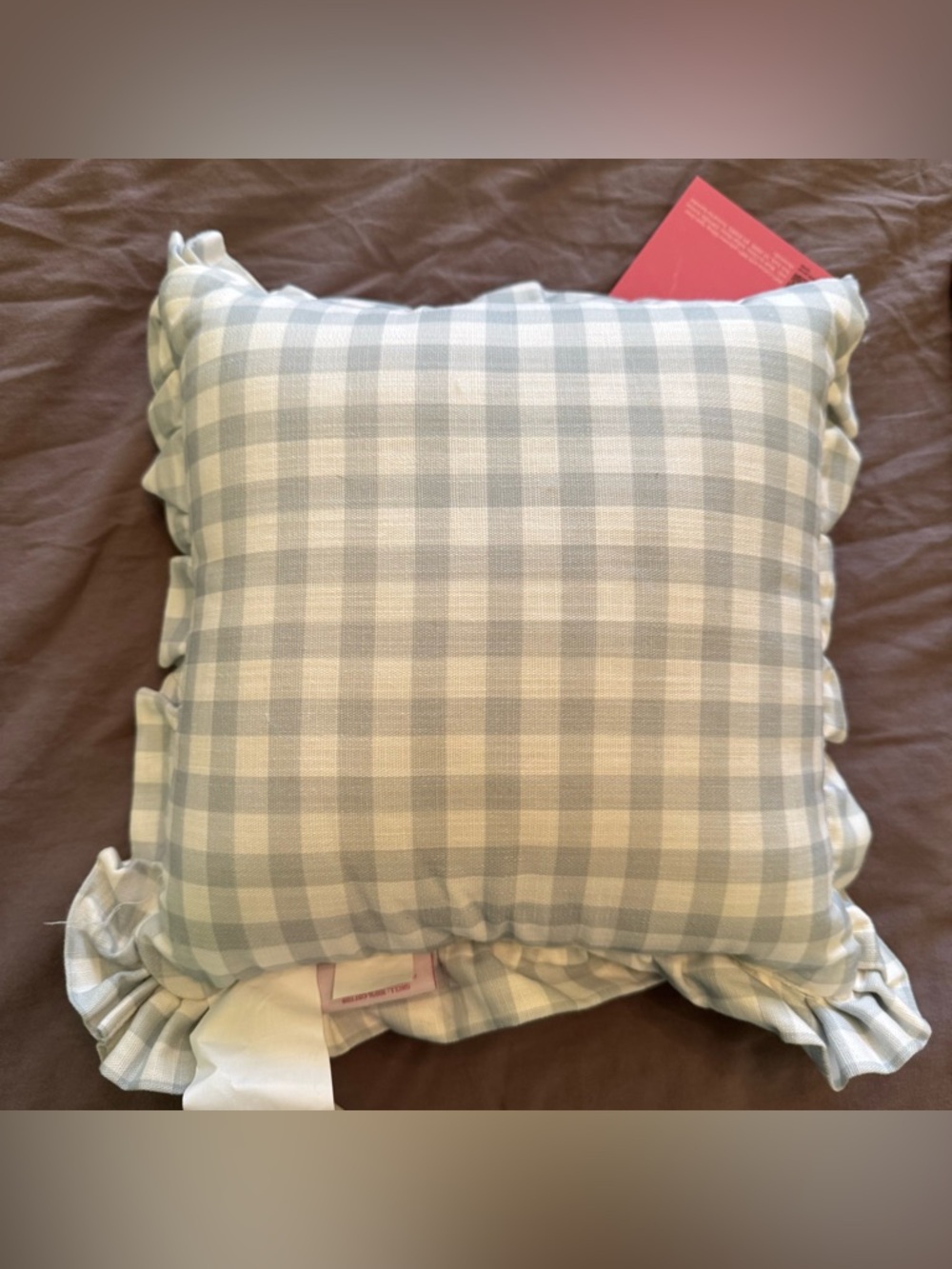 NEW NWT Ask Me About My Cat Decorative Pillow with Ruffle Edges - Picture 3 of 4